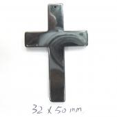 Hematite Cross Pendant  32x50mm